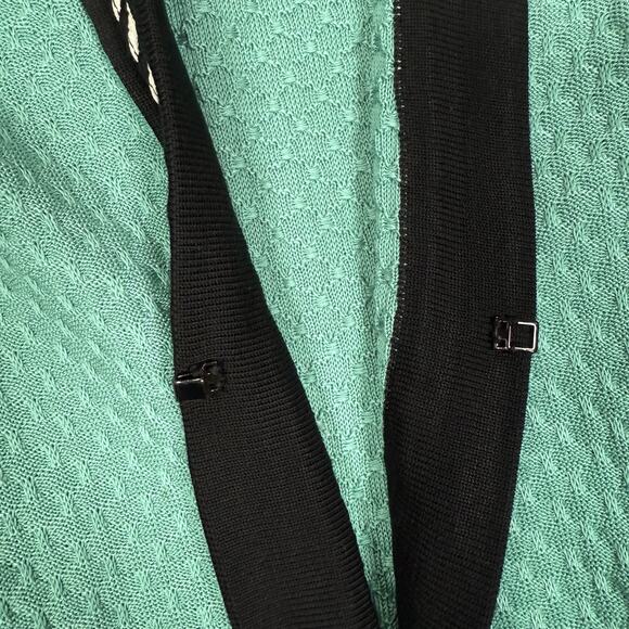 MING WANG Jacquard Lightweight Knit Jacket Blazer Turquoise Women's Size XL - Picture 3 of 7